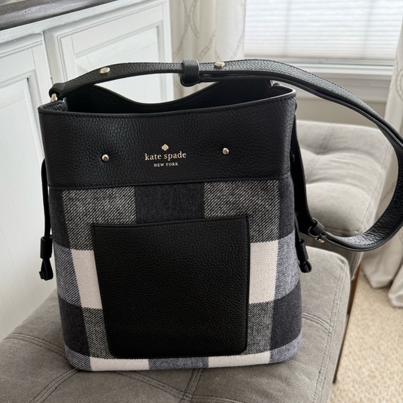 Kate Spade Black and White Checkered Men's Backpack - Picture 7 of 8